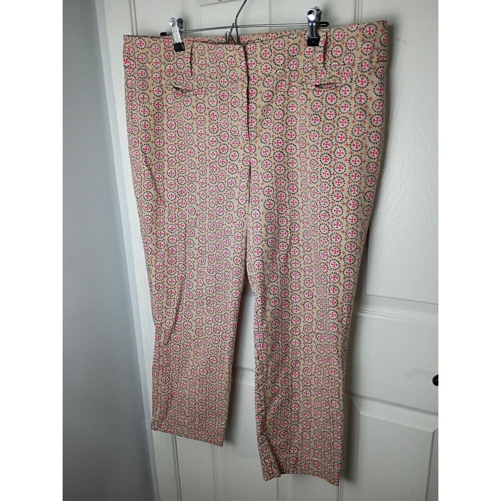 Ann Taylor LOFT Marisa The Riviera Pant/ Capri Women 14 Medallion Print Cotton